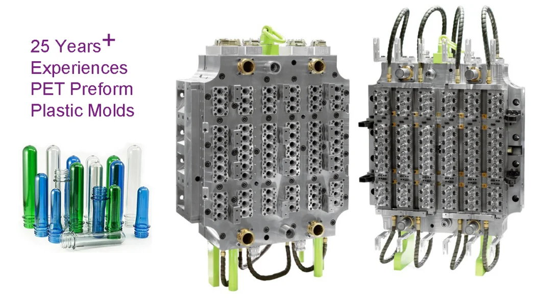 Custom 16 24 32 48 96 Cavities Pet Preform Tube Neck Plastic Injection Mould for Bottles Caps